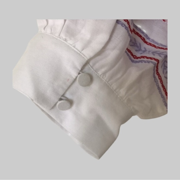 NWT Ann Taylor Embroidered Balloon Sleeve Blouse Long Sleeve Size L - Picture 4 of 7